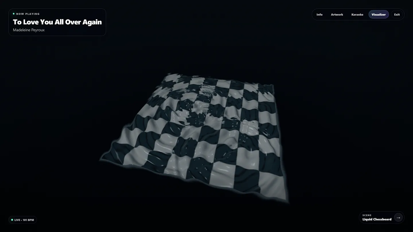 Liquid Chessboard CueRoom visual